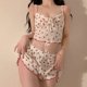 thumbnail image 2 of Pijamas de Lolita con estampado de fresas para mujer, conjunto de 2 piezas, pantalones cortos sueltos, chaleco Delgado Sexy, traje de tirantes, ropa de casa para niña, Verano, 2 of 4