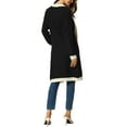 thumbnail image 3 of INSPIRE CHIC Women's Contrast Color Dress Long Sleeve Open Front Button Down Sweater Cardigan with Pockets M Black, 3 of 6