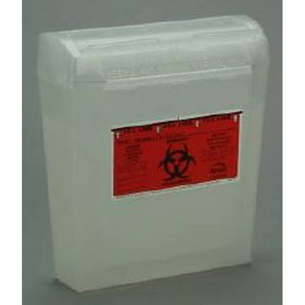 Wall Safe Sharps Container 1 Piece 12 H X 11 L 4 1 4 W Inch 5 Quart Translucent Horizontal Entry Lid 150 0 Sold By Pack Of One Walmart Com