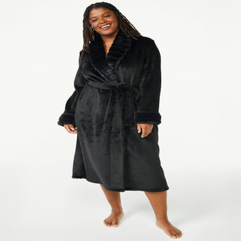 Joyspun Women’s Plush  Robe, Sizes S to 3X