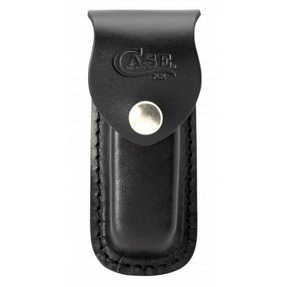 Case XX Knives Medium Black Leather Belt Sheath Button-Snap
