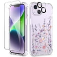 thumbnail image 1 of Funda de teléfono GVIEWIN para iPhone 14 6.1 Floral con protector, 1 of 7
