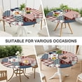 thumbnail image 7 of Pioneer Flower Floral Print Pattern Round Fitted Tablecloth with Elastic Edge,Dining Table Cover Waterproof,Outdoor Round Tablecloth for Camping,Dining,Indoor and Outdoor, 7 of 7