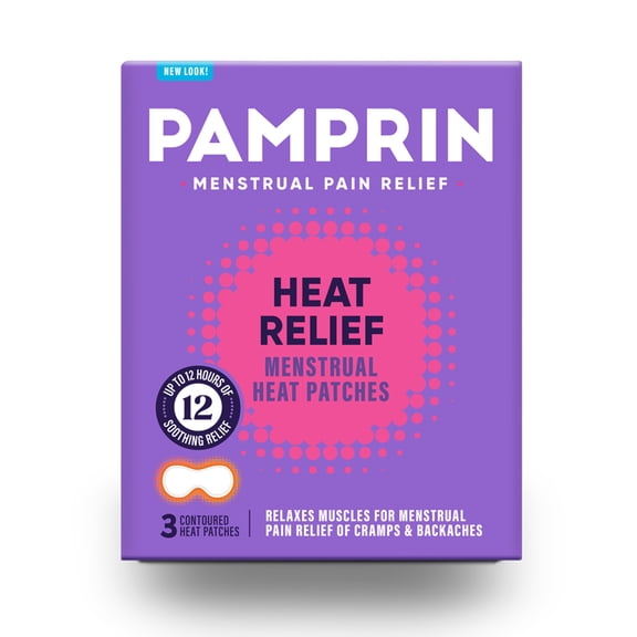 Pamprin Heat Relief Menstrual Heat Patches, 3 count