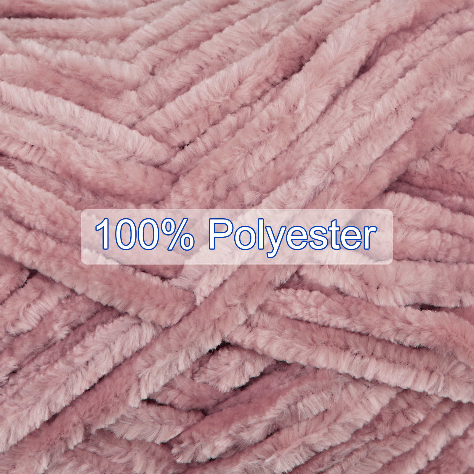 Uxcell 4pcs Velvet Yarn Soft Chenille Yarn 4x100g/14.1oz (347yds) Fluffy Yarn for Knitting Crochet Blanket Pale Mauve