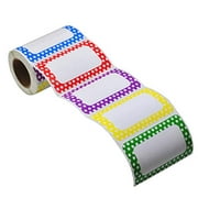 L LIKED 250 Stickers - Colors Plain Name tag Labels with Perforated Line for School Office Home (Star - 250 Labels)