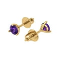 thumbnail image 2 of Clara Pucci 0.5Ct Natural Amethyst Round Cut VVS1 Screw Back Stud 14k Solid hypoallergenic Gold Designer Earrings For February, 2 of 6