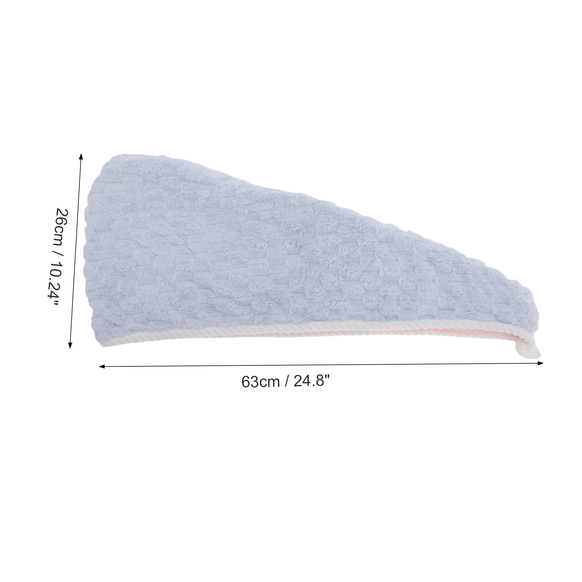 Unique Bargains Water Absorbent Double Layer Hair Towel for Bathroom Hotel Blue, Pink