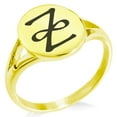 thumbnail image 1 of Stainless Steel Reiki Zonar Healing Minimalist Oval Top Polished Statement Signet Ring, 1 of 1