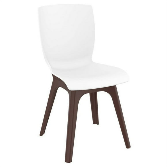Compamia Mio Dining Side Chair in Brown and White