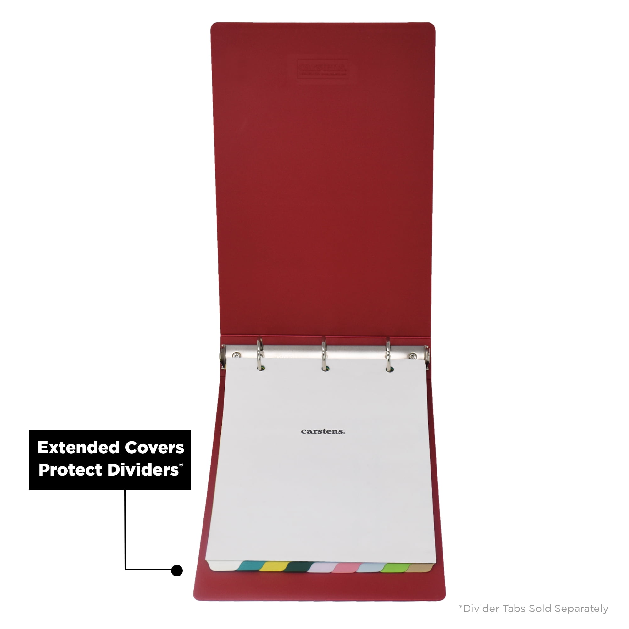 Carstens 1-Inch Heavy Duty 3-Ring Binder -Top Opening, Brick Red