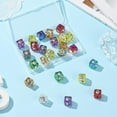 thumbnail image 7 of 1 Box 30Pcs Rhinestone Square Bead Colorful Cube Beads Bulk Random Mixed Color Acrylic Bling Cubes Shaped Beadable Pens Loose Spacers, 7 of 7