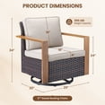 thumbnail image 2 of Giantfurnni Outdoor Swivel Rocker Chairs Set of 2 with Metal Wide Armrests, Patio Wicker Swivel Glider for Porch, Deck, Sunroom, Backyard, 2 of 9
