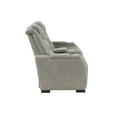 thumbnail image 3 of Benjara BM316096 73 in. Luxe Power Recliner Cushioned Gray Real Leather Console Loveseat, 3 of 6