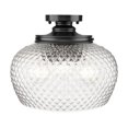 thumbnail image 1 of Adeline 3 Light Semi-Flush in Matte Black with Clear Glass Shade, 1 of 1