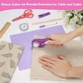 thumbnail image 7 of Rotary Fabric Cutter and Mat Set,  Self Healing Sewing Mats Shirt Cutter 45mm Rotary Cutting Wheel with Fabric Tool Blades for Cloth Crafts Quilting Scrapbooking Hobby (A4 9" x 12" Purple), 7 of 7