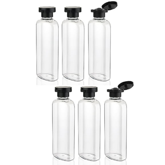 Hethyo 6PCS 7.7oz - Refillable Plastic Travel Toiletries Bottle, Bathroom Squeeze Dispenser Bottle