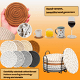 thumbnail image 4 of 8 Pzas Bebida Coasters con Soporte, Absorbente Coasters para Bebidas Taza Minimalista Coasters Juego de Posavasos de Algodón Tejido Coasters para Mesa de Café Decoración Del Hogar Bar Regalo para, 4 of 8