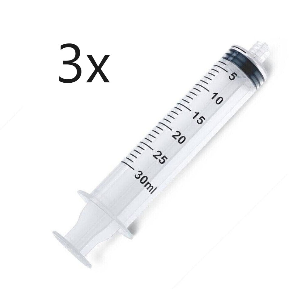 3x 30mL Syringe Luer Lock Screw-in Tip Liquid Medical Plastic Sterile 1oz/30cc