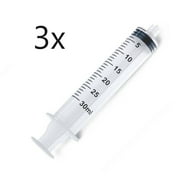 3x 30mL Disposable Syringe Luer Lock Tip Liquid Medical Plastic Sterile 1oz