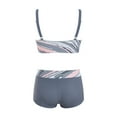 thumbnail image 5 of vigerkar Women Two Piece Swimsuits with Boyshort High Waisted Bikini Set Tummy Control Bathing Suit Grey, M, 5 of 6