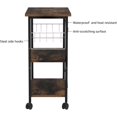thumbnail image 4 of Microwave Cart 23.7'' for Small Space, 3-Tier Coffee Cart Rolling Kitchen Utility cart Microwave Stand on Wheels, Rustic Brown, 4 of 14