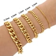 thumbnail image 2 of 8.2 INCH MENS Stainless Steel Chain Bracelet 3/5/7/9/11/mm Cuban Curb Link, 2 of 7