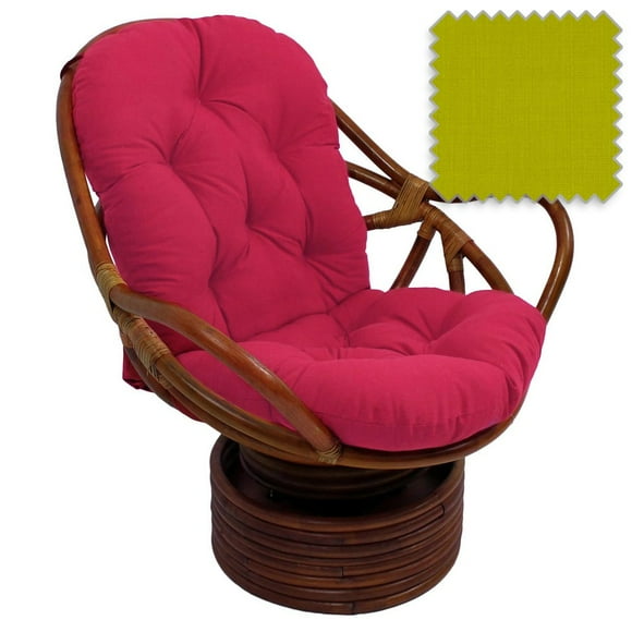 Cojín Papasan Swivel Rocker DCG Stores Bali de ratán color lima