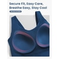 thumbnail image 4 of BALEAF Freeleaf Longline Sports Bras for Women, Wirefree 3D Molded Cup Tank Tops, Medium Impact Yoga Workout Running Bra Navy Blue S-M, 4 of 6