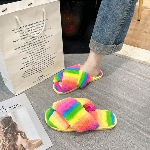 Plush flip hotsell flop slippers