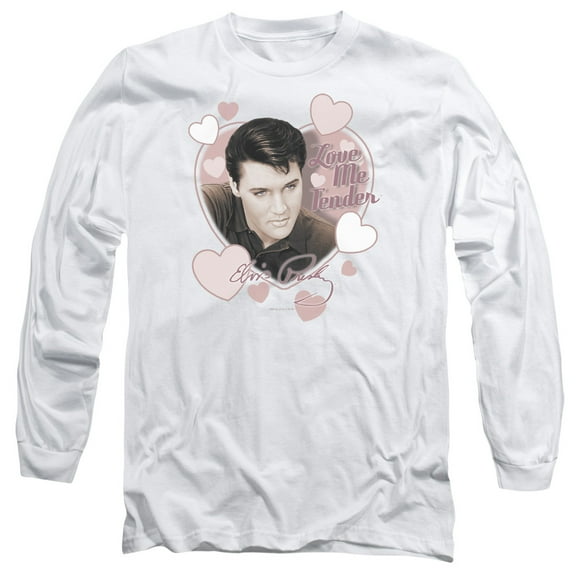Elvis Presley Love Me Tender-Long Sleeve Adult 18/1 White