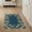 Blue Green Beige Brown, Pattern 1, variant on ODIKA 4'x6' Washable Area Rug Hand Hooked Color Block Arrangement Minimalist Border Style for Dorm Room, Small Living Stain Resistant Low Profile, Easy Care