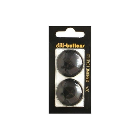 Dill Buttons 28mm 2pc Shank Leather Black
