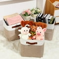 8 Pack Fabric Storage Basket Storage Bin with Handles Linen Decorative