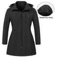 thumbnail image 3 of Chrisuno Womens Plus Size Spring Jacket Work Long Women Coat Trench Women's Lightweight Waterproof Fleece Lined Hooded Softshell Rain Warm Windbreaker Dark Grey 1X, 3 of 5
