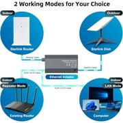 Starlink Ethernet Adapter for Rectangular Satellite Internet V2, Starlink Adapter Ethernet Gen 2 for Wired External Network Fast & Stable Connection Star-Link Standard Actuated Gen 2