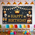 thumbnail image 7 of Yatrandify Golden Crown Birthday Banner Glittering Balloons Decorative Design for Birthday Party Celebration Indoor Decoration Photo Shoot, 7 of 7