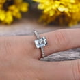 thumbnail image 5 of Art Deco 10k White Gold 1.50 Carat 7x5mm Emerald Cut Aquamarine Engagement Ring Anniversary Gift, 5 of 5