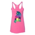 thumbnail image 2 of Neon Beach Sunset Cat California Vibes | Womens Animal Lover Premium Tri-Blend Racerback Tank Top, Vintage Pink, Large, 2 of 4