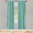thumbnail image 4 of Ambesonne Floral Window Curtains, Abstract Repeating Flowers, Each 28" W x 95" L, Cadet Blue Taupe Grey, 4 of 4