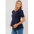 thumbnail image 2 of Ruched Ribbed Puff Sleeve Maternity Top, 2 of 3