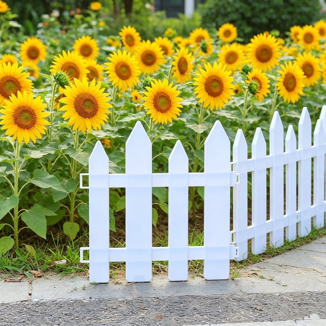 2cps White Plastic Garden Fence Picket Fence Edgings For Lawns Flowerbeds Plants Borders Decorative Yard