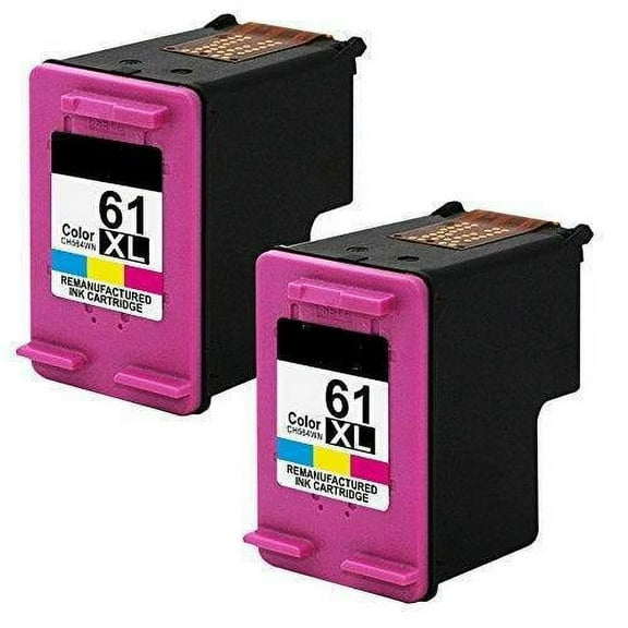 Replacement 61XL 61 XL Color High Yield Ink Cartridge compatible for HP Envy 4500 5530 5534 5535 Deskjet 1000 1056 1010 1510 1512 2540 3050 3050A Officejet 2620 Printer - 2 Pack