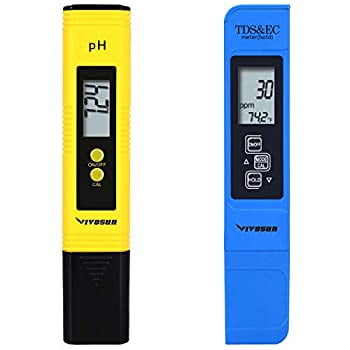 Digital pH Meter and TDS Meter Digital Combo pH//TDS//EC//Temp 4 in 1 Water Testers for Drinking Water,Hydroponics,Pools 0.01 Hight Accuracy pH Meter 0-9990 Measurement Rang ppm Meter