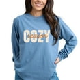 thumbnail image 2 of Cozy Season Layered Cursive - Women's Garment Dyed Long Sleeve Graphic T-Shirt, 2 of 13