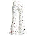 thumbnail image 4 of CONZONE Little Girls Bootcut Pants Printed Flared Pants for Girls Mid Waist Trendy Fall School Trousers with Pockets Size 5-6 Years, 4 of 5