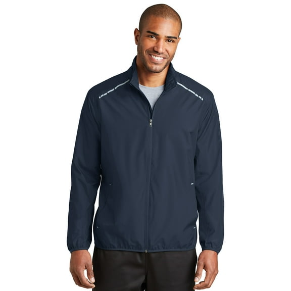 Port Authority Zephyr Reflective Hit Full Zip Jacket-M (Dress Blue Navy)