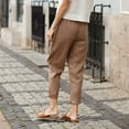 thumbnail image 3 of Relanfenk White Linen Pants For Women Tightness Trousers Pocket Casual Plus Size Pants Plus Size Pants, 3 of 7