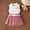 Pink, variant on Placlothes Adorable Floral Cotton Two Piece Set for Little Girls Cute Tank Tops and Skirt Outfits with Bow Summer Fall Birthday Kids Coffee Size 4T