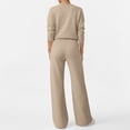 thumbnail image 5 of SUNBS Two Piece Outfits Women Fall Sweatsuits Henley Neck Tops Lounge Sets Wide Leg Pants Vocation Travel Outfits, 5 of 8